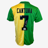 Eric Cantona signiertes Manchester United Fußballtrikot – Auswärtstrikot 1992-94